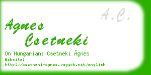 agnes csetneki business card